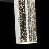 Modern Black LED Outdoor Wall Sconce with Bubble Crystal Shade 10W Waterproof Exterior Light