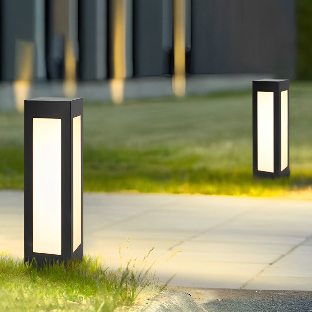 Modern Black LED Solar Pathway Lights Waterproof Outdoor Garden Lawn Lamp