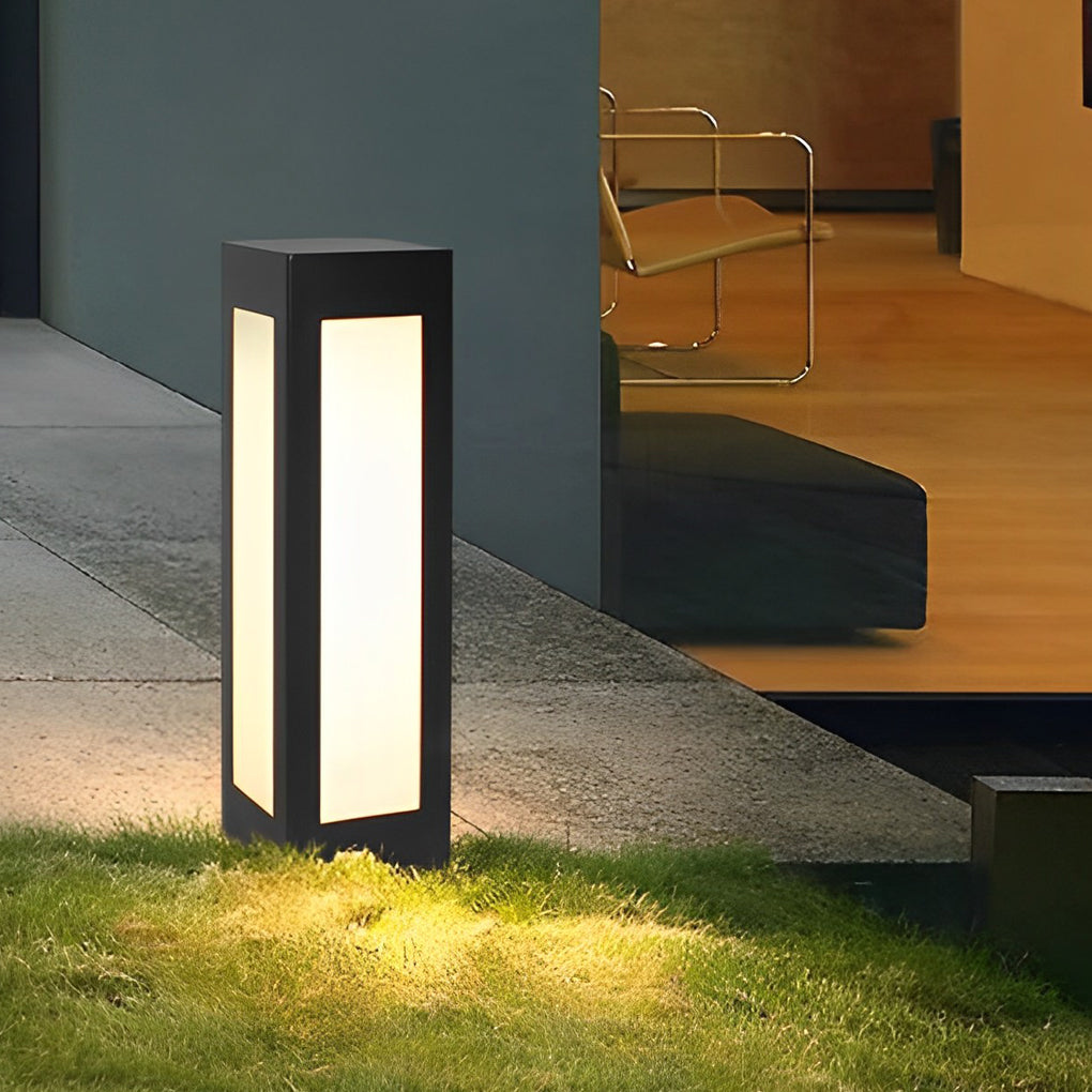 Modern Black LED Solar Pathway Lights Waterproof Outdoor Garden Lawn Lamp