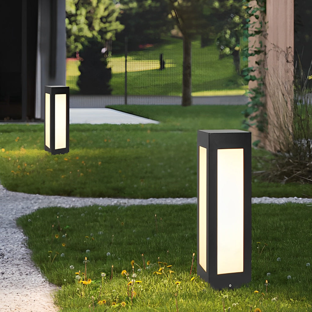Modern Black LED Solar Pathway Lights Waterproof Outdoor Garden Lawn Lamp