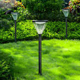 Modern Black LED Solar Pathway Lights Waterproof Outdoor Landscape Garden Post Lighting