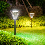 Modern Black LED Solar Pathway Lights Waterproof Outdoor Landscape Garden Post Lighting