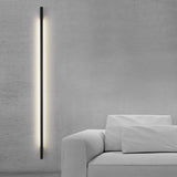 Modern Black LED Strip Wall Sconce Minimalist Postmodern 3 Step Dimming Lighting Fixture