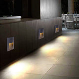 Modern Black LED Waterproof Outdoor Step Lights Recessed Rectangle Stair Wall Sconces IP65