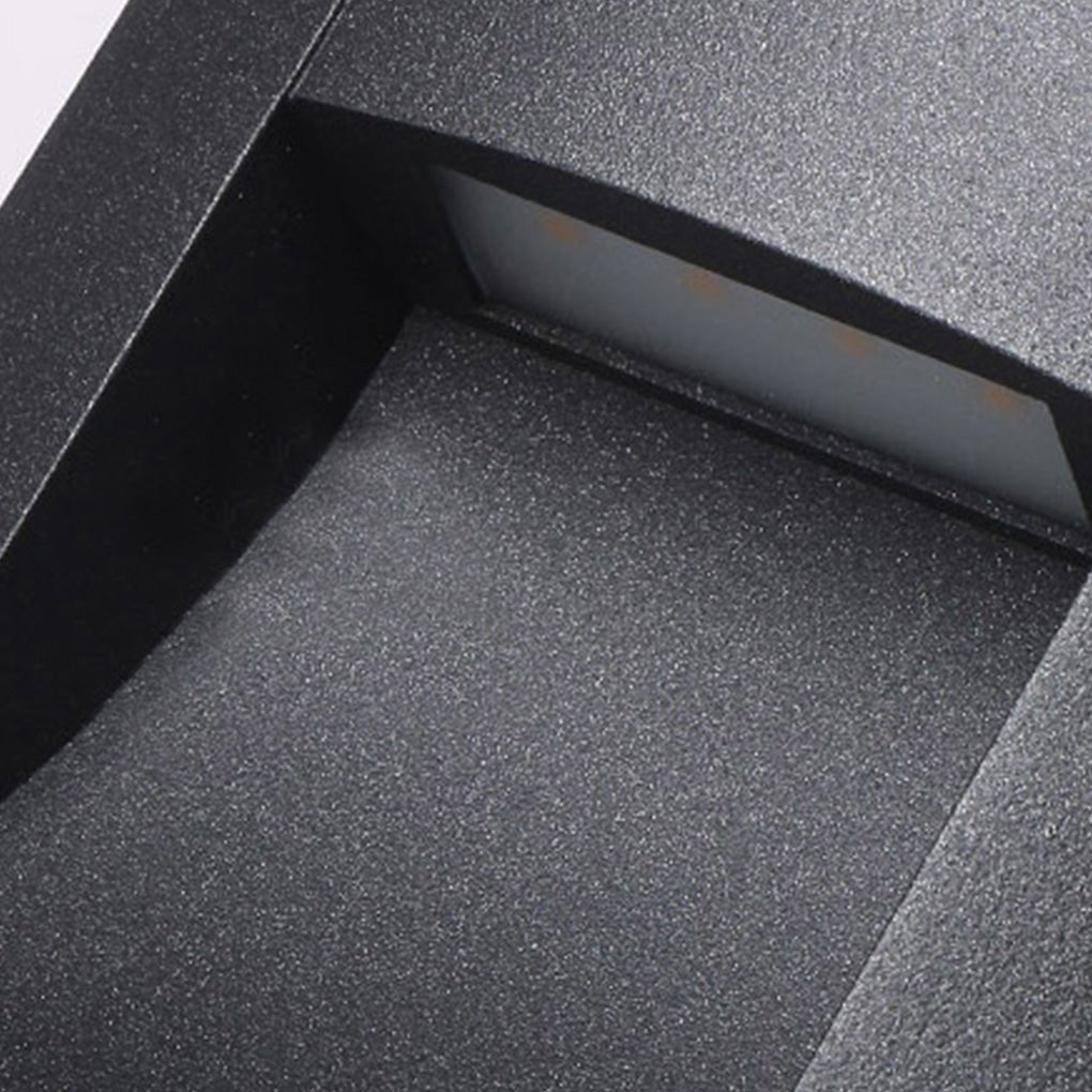 Modern Black LED Waterproof Outdoor Step Lights Recessed Rectangle Stair Wall Sconces IP65