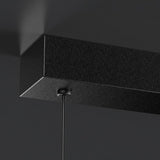 Modern Black Linear Island Chandelier with Acrylic Globe Shades and Spotlights for Kitchen Dining Room