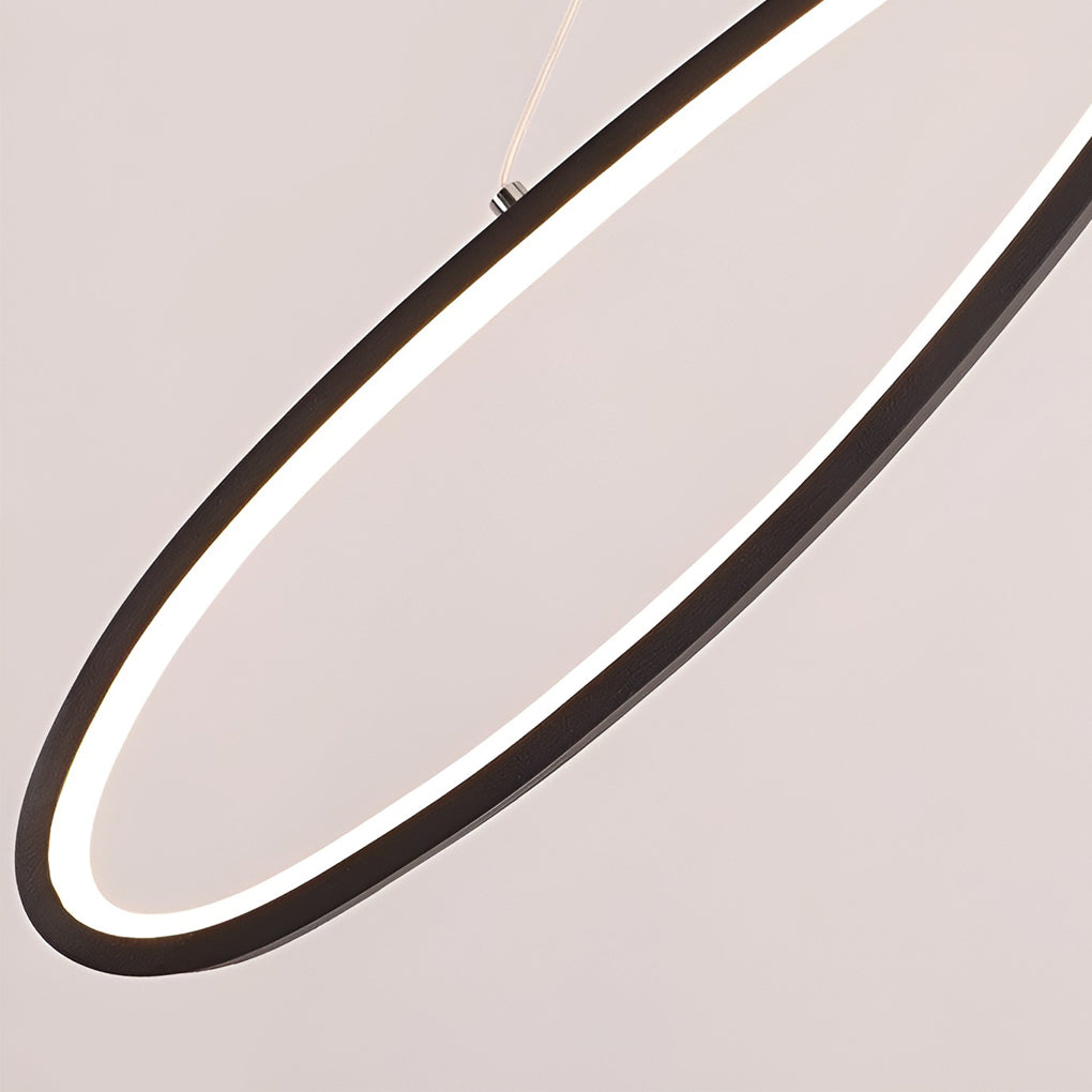 Modern Black Linear LED Pendant Light Dimmable Nordic Kitchen Island Chandelier for Dining Room