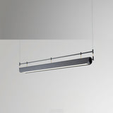Modern Black Linear LED Pendant Light Minimalist Chandelier for Kitchen Island and Dining Room