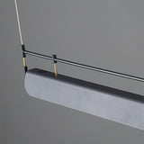 Modern Black Linear LED Pendant Light Minimalist Chandelier for Kitchen Island and Dining Room