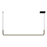 Modern Black Linear LED Pendant Light Three Step Dimming Minimalist Chandelier
