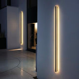 Modern Black Long Strip LED Outdoor Wall Light Waterproof Exterior Sconce for Porch and Garden