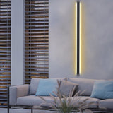Modern Black Long Strip LED Outdoor Wall Light Waterproof Minimalist Exterior Sconce