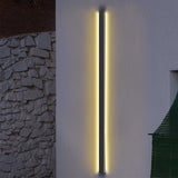 Modern Black Long Strip LED Outdoor Wall Light Waterproof Minimalist Exterior Sconce