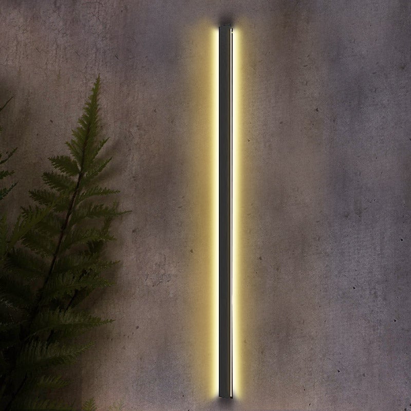 Modern Black Long Strip LED Outdoor Wall Light Waterproof Minimalist Exterior Sconce