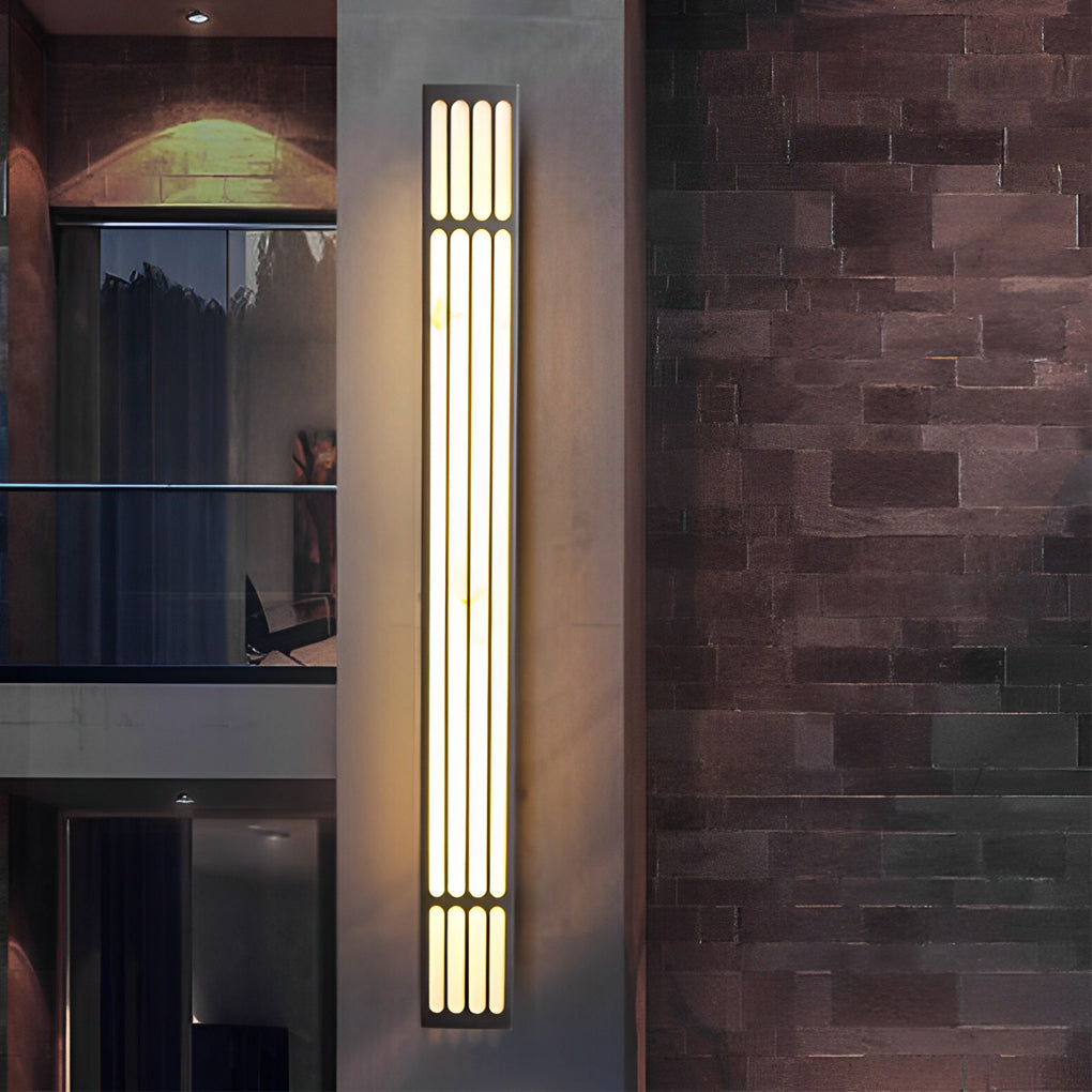 Modern Black Long Strip Outdoor Wall Light Waterproof IP65 LED Sconce for Villa Yard and Garden
