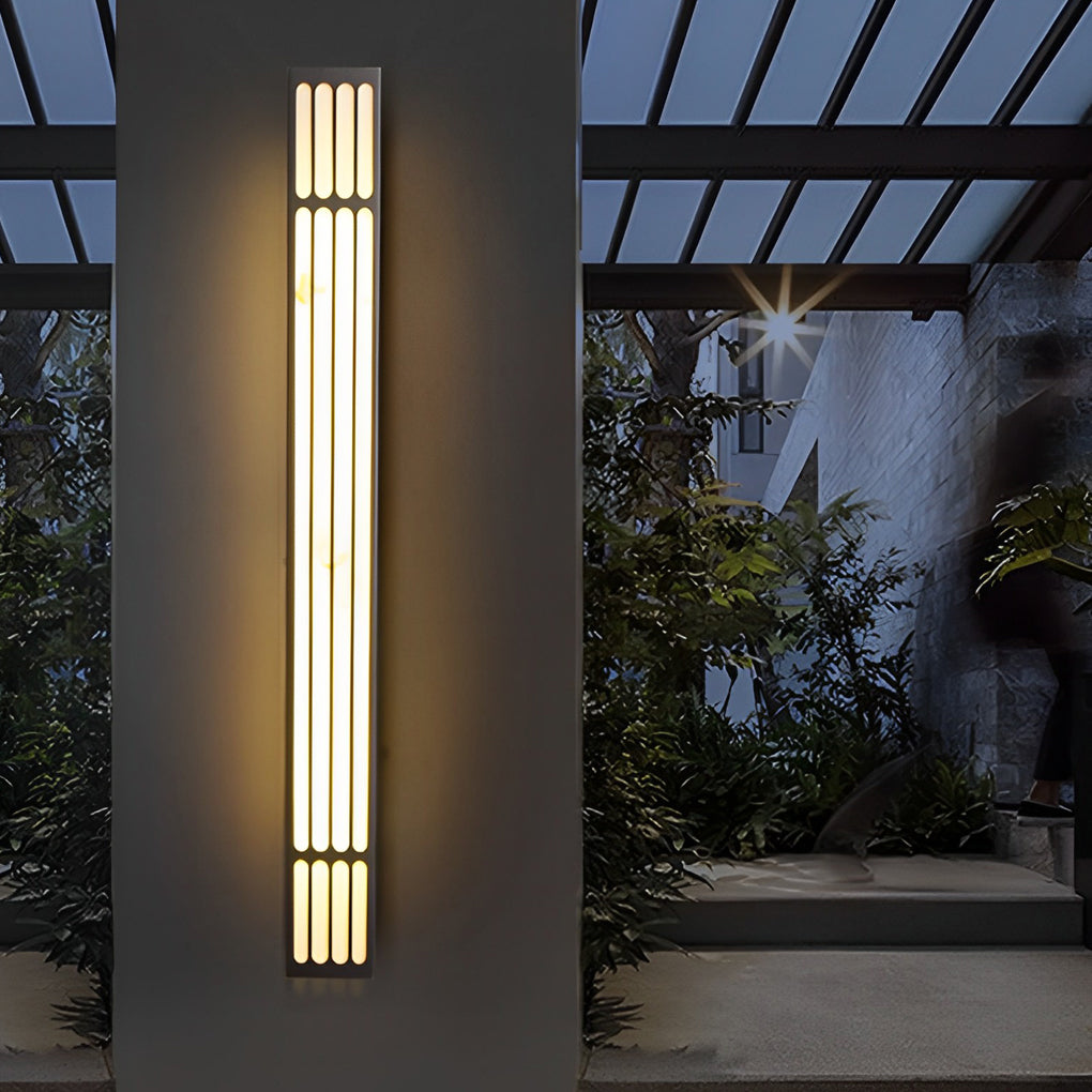 Modern Black Long Strip Outdoor Wall Light Waterproof IP65 LED Sconce for Villa Yard and Garden