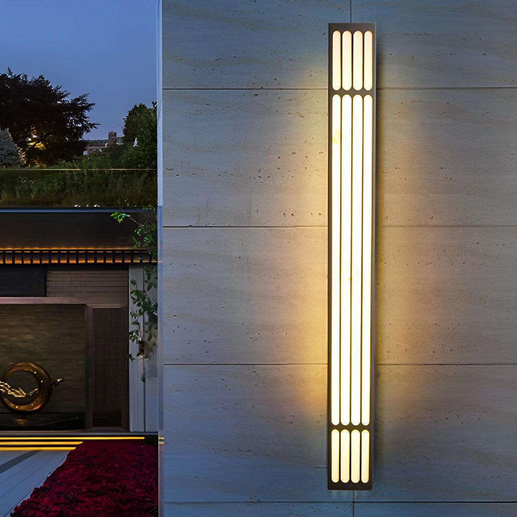 Modern Black Long Strip Outdoor Wall Light Waterproof IP65 LED Sconce for Villa Yard and Garden
