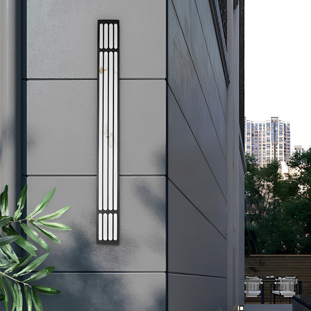 Modern Black Long Strip Outdoor Wall Light Waterproof IP65 LED Sconce for Villa Yard and Garden