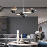 Modern Black Metal Penta Electrolier Chandelier for Contemporary Interior Lighting