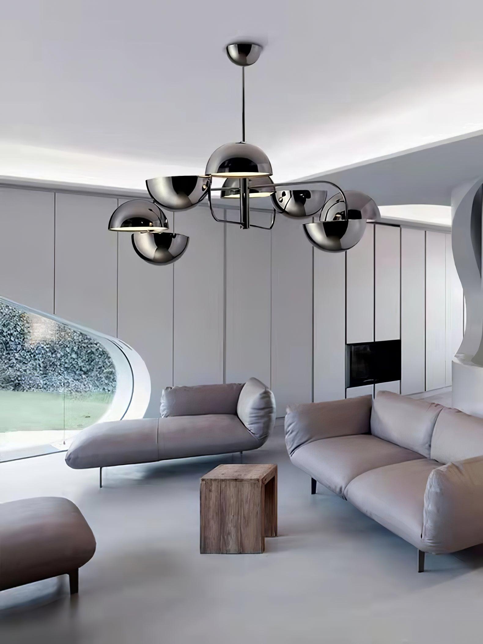 Modern Black Metal Penta Electrolier Chandelier for Contemporary Interior Lighting