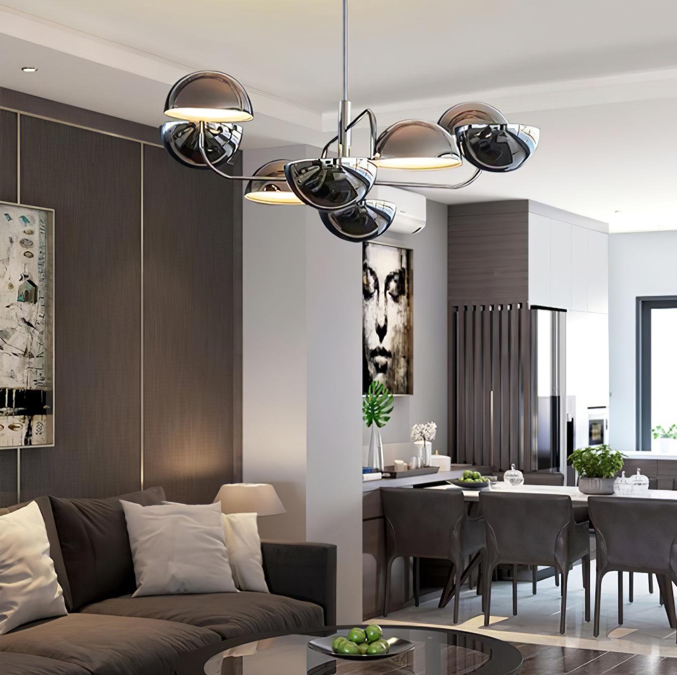 Modern Black Metal Penta Electrolier Chandelier for Contemporary Interior Lighting