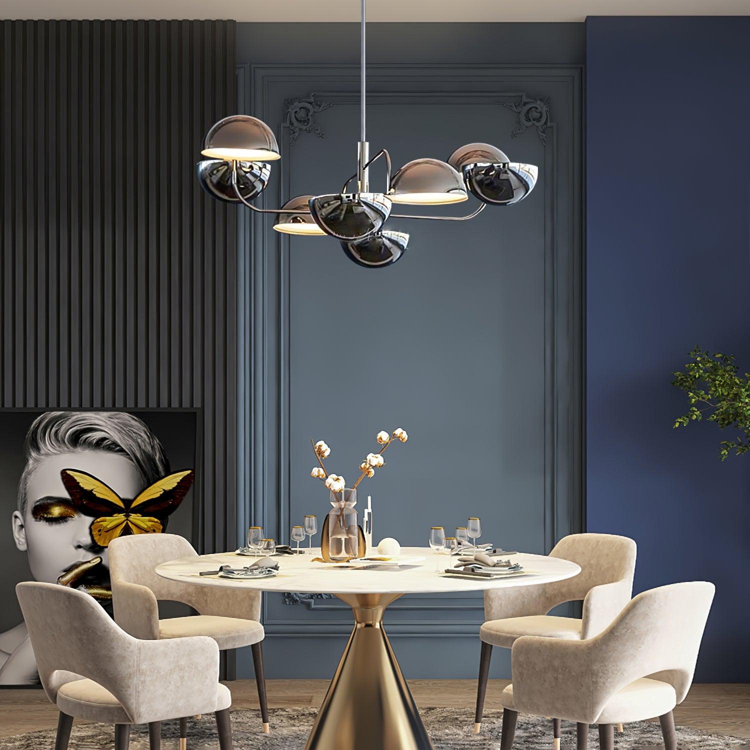 Modern Black Metal Penta Electrolier Chandelier for Contemporary Interior Lighting