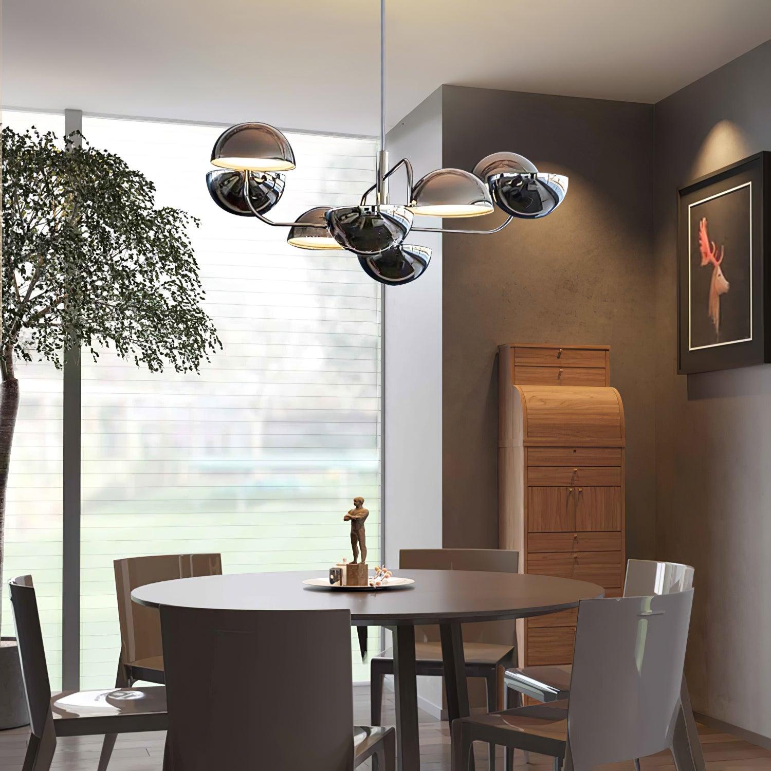 Modern Black Metal Penta Electrolier Chandelier for Contemporary Interior Lighting