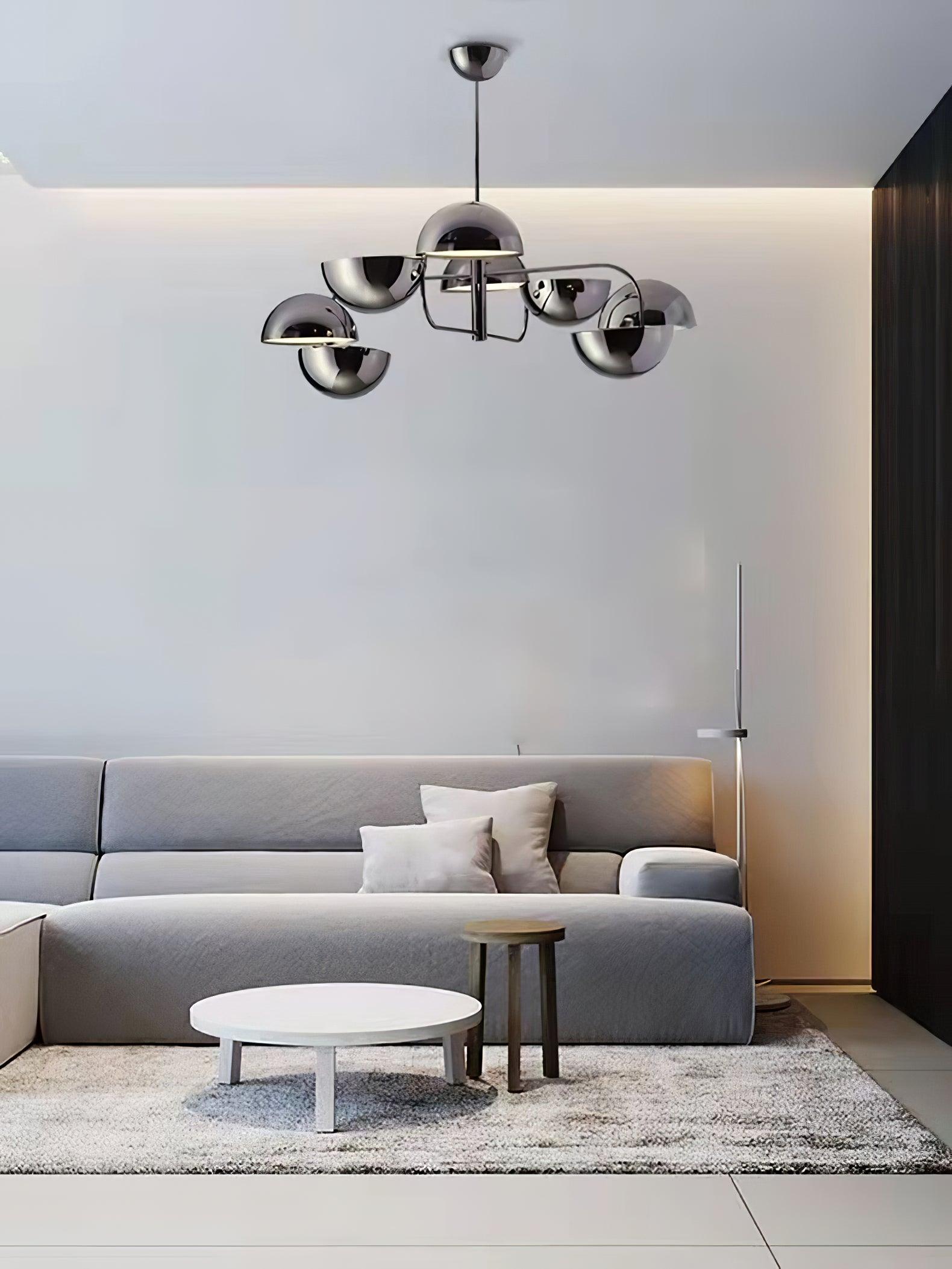 Modern Black Metal Penta Electrolier Chandelier for Contemporary Interior Lighting