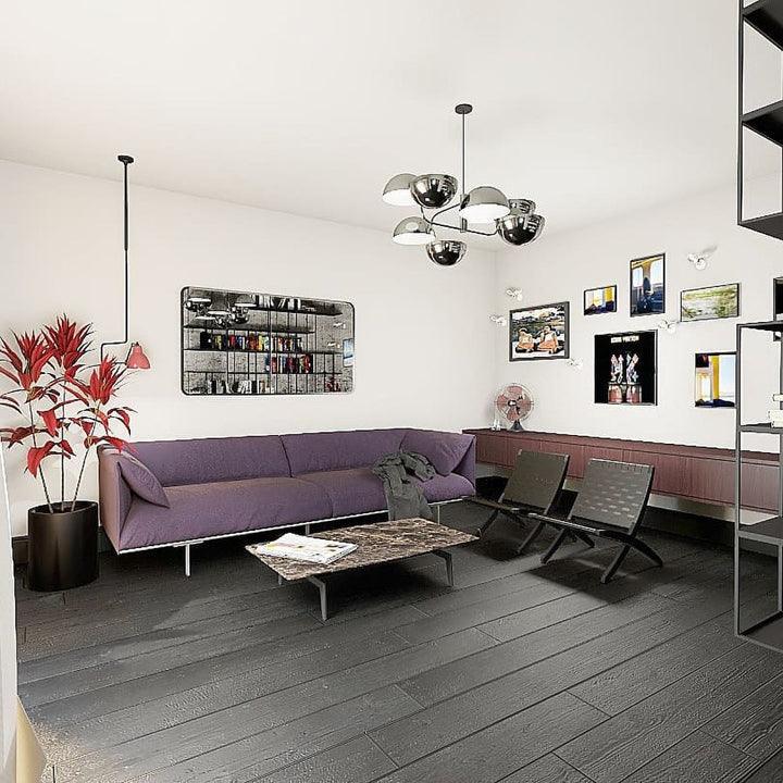 Modern Black Metal Penta Electrolier Chandelier for Contemporary Interior Lighting