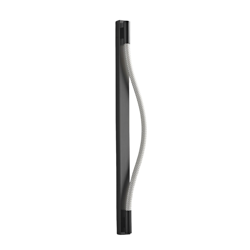 Modern Black Minimalist Flexible LED Wall Light with Handwoven Rope Design for Artistic Interior Decor