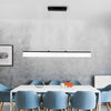 Modern Black Minimalist Linear LED Chandelier Dimmable Strip Pendant Lighting for Dining Room