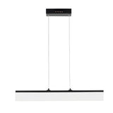 Modern Black Minimalist Linear LED Chandelier Dimmable Strip Pendant Lighting for Dining Room