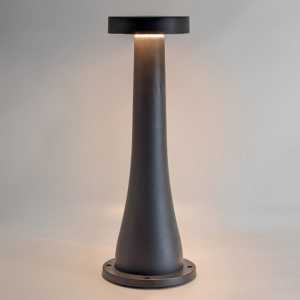 Modern Black Mushroom LED Landscape Path Light Waterproof Aluminum Outdoor Garden Bollard