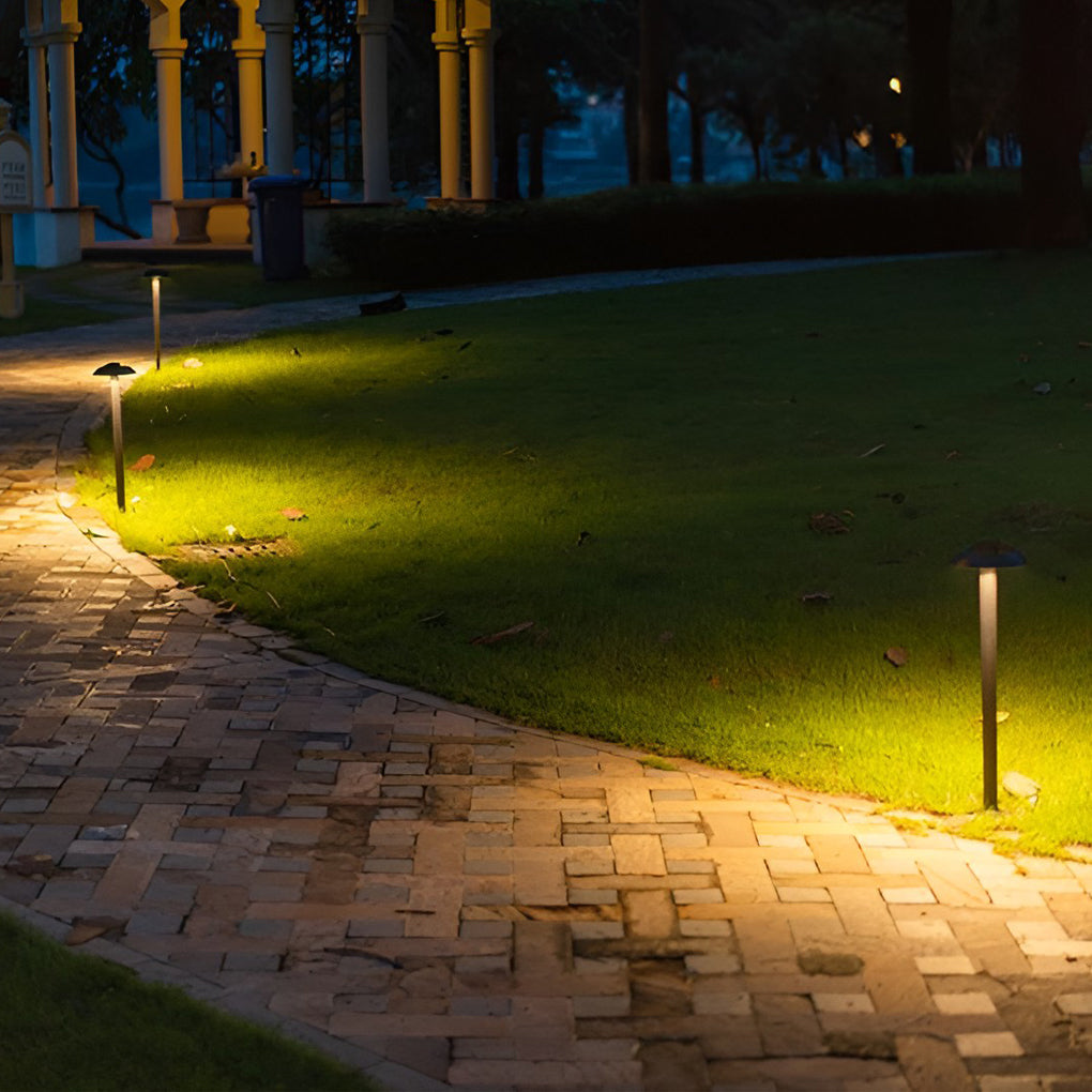 Modern Black Mushroom LED Outdoor Path Light Waterproof IP65 Garden Landscape Pedestal Lamp