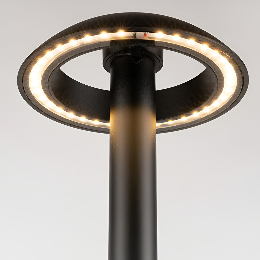 Modern Black Mushroom LED Outdoor Path Light Waterproof IP65 Garden Landscape Pedestal Lamp