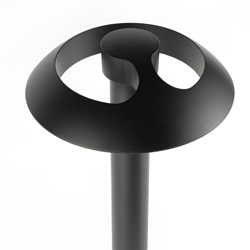 Modern Black Mushroom LED Outdoor Path Light Waterproof IP65 Garden Landscape Pedestal Lamp