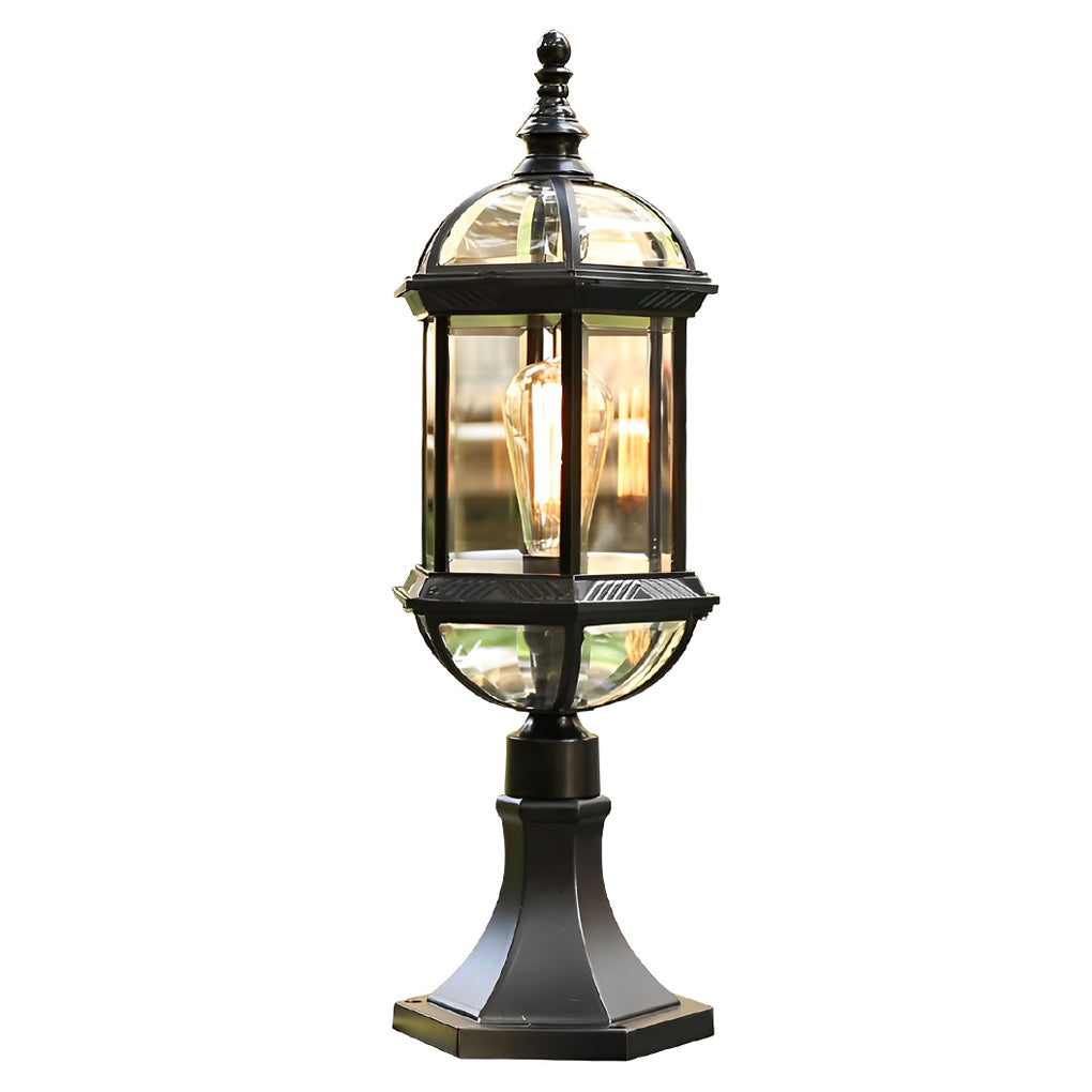 Modern Black Outdoor Fence Post Light Waterproof Aluminum Pillar Lantern Fixture
