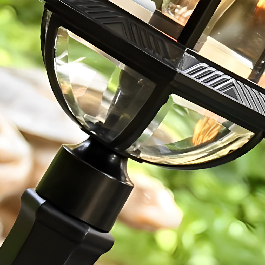 Modern Black Outdoor Fence Post Light Waterproof Aluminum Pillar Lantern Fixture