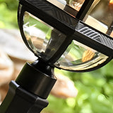 Modern Black Outdoor Fence Post Light Waterproof Aluminum Pillar Lantern Fixture