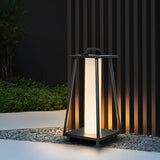 Modern Black Outdoor Floor Lamp Waterproof Portable LED Garden Light with Handle
