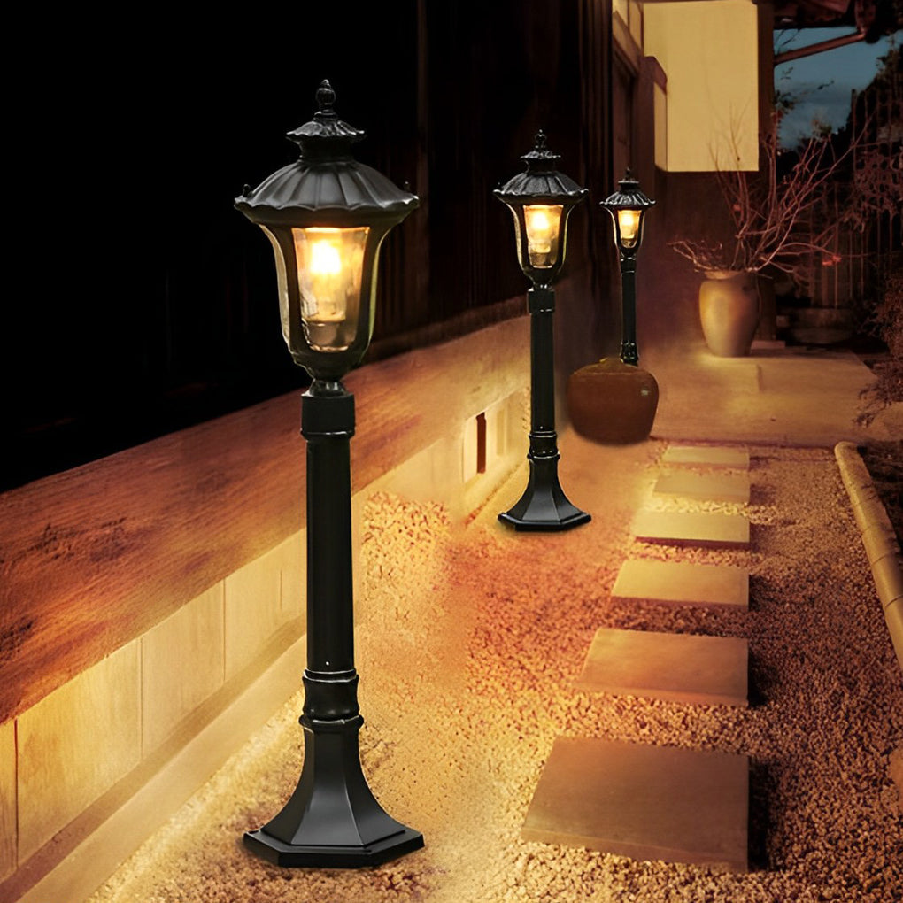 Modern Black Outdoor Lawn Light Waterproof Garden Pathway Lamp for Yard and Villa