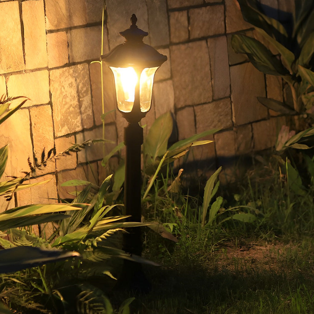 Modern Black Outdoor Lawn Light Waterproof Garden Pathway Lamp for Yard and Villa