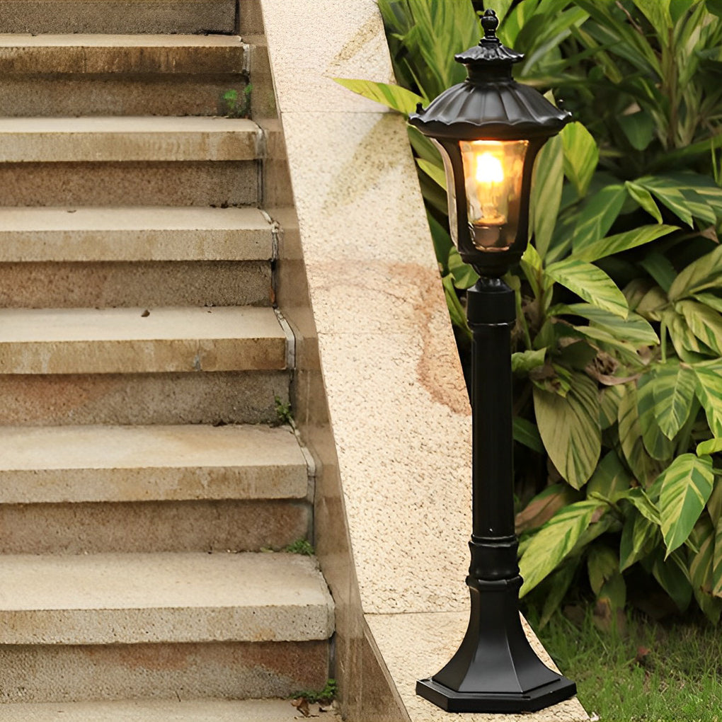 Modern Black Outdoor Lawn Light Waterproof Garden Pathway Lamp for Yard and Villa