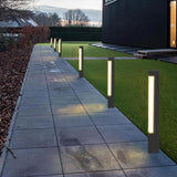 Modern Black Outdoor LED Garden Path Light Waterproof Aluminum Landscape Pillar