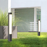 Modern Black Outdoor LED Garden Path Light Waterproof Aluminum Landscape Pillar