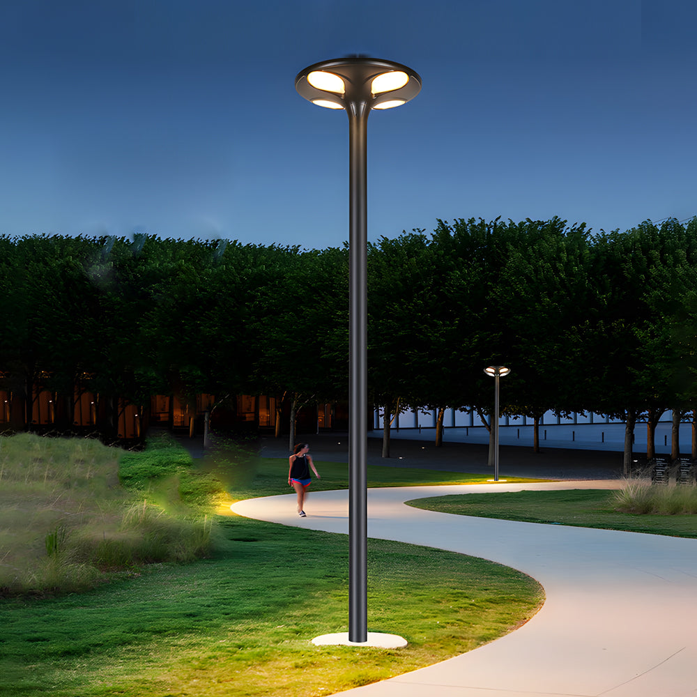 Modern Black Outdoor LED Solar Street Light Waterproof Aluminum Lamp Post for Residential Paths and Gardens