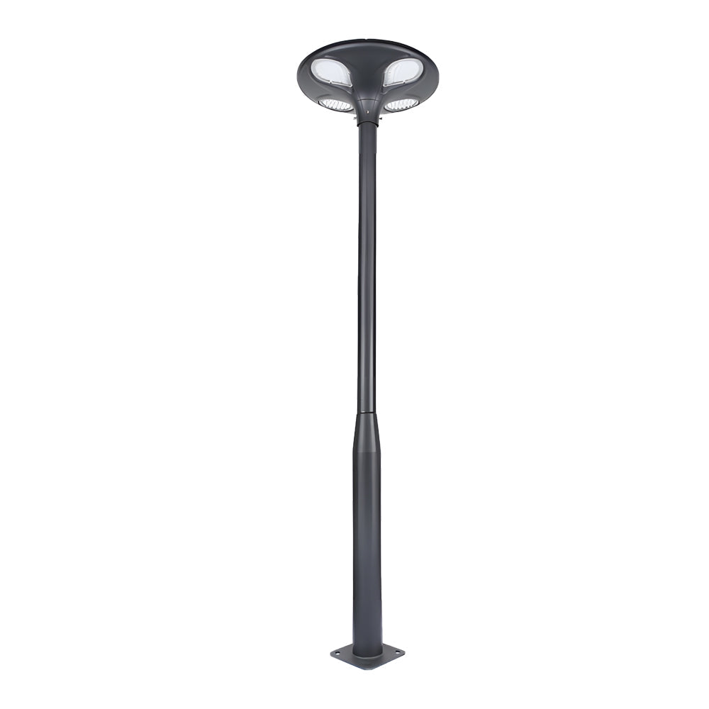 Modern Black Outdoor LED Solar Street Light Waterproof Aluminum Lamp Post for Residential Paths and Gardens
