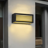 Modern Black Outdoor LED Wall Sconce 12W Waterproof Rectangle Exterior Porch Light