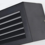 Modern Black Outdoor LED Wall Sconce 12W Waterproof Rectangle Exterior Porch Light