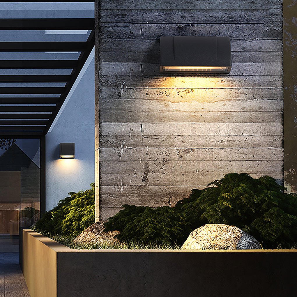 Modern Black Outdoor LED Wall Sconce Waterproof Exterior Light for Garden and Patio